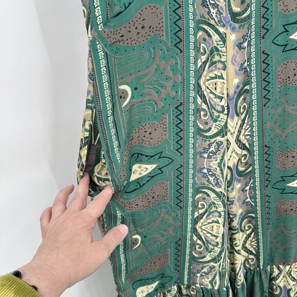 EARTHBOUND jumpsuit tiered wide leg hippie boho bohemian floral retro MEDIUM - Picture 5 of 9